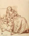 Greuze Jean-Baptiste Young Woman in an Artchair Portrait of Madam Greuze - Hermitage